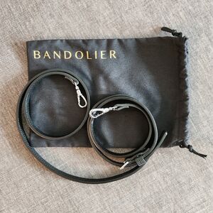 Bandolier Emma Leather Strap In Black/Silver